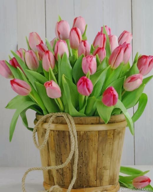Bucket Of Tulips NEW Painting By Numbers Kits