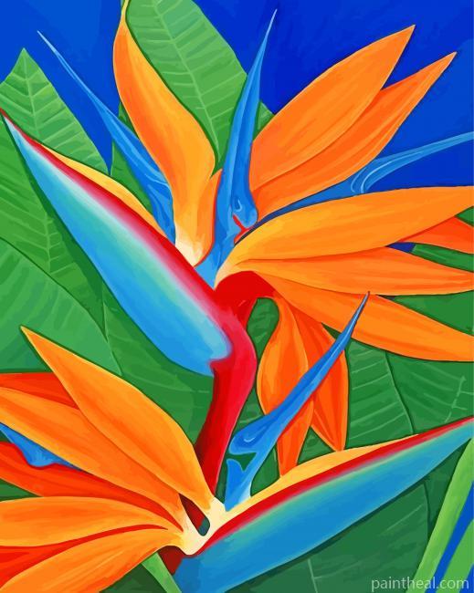 Bird Of Paradise Plant Painting By Numbers Kits