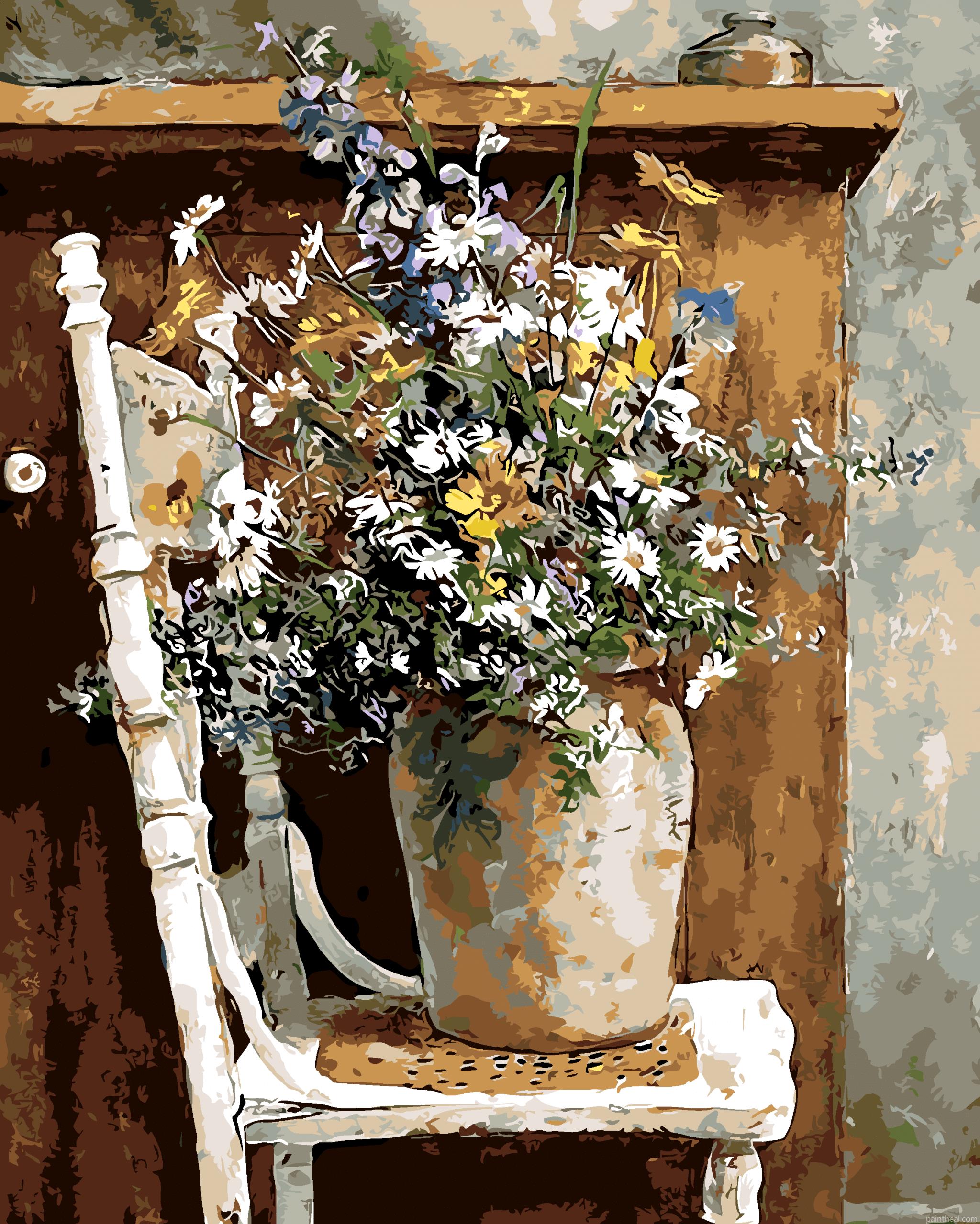 Flowers in an old Vase Flowers Painting By Numbers Kits