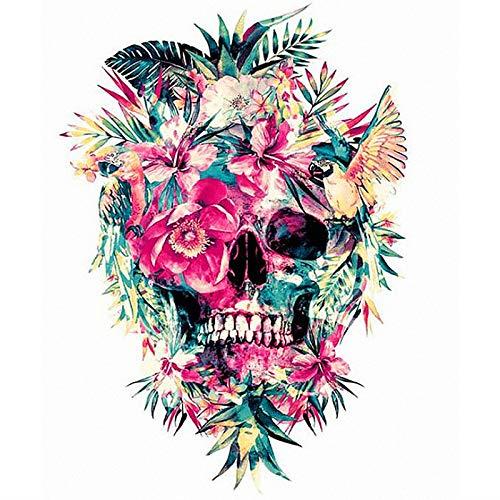 Skull With Flowers Flowers Painting By Numbers Kits