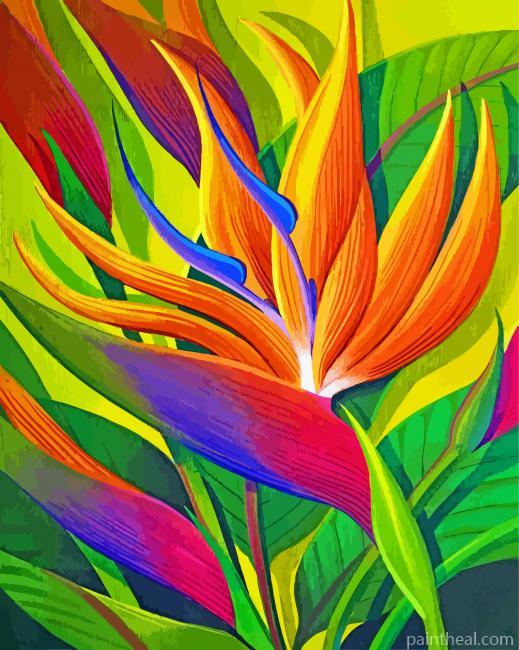 Bird Of Paradise Flower Painting By Numbers Kits