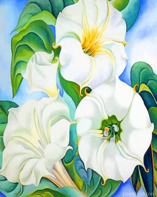Georgia Okeeffe White Flowers Aesthetic Painting By Numbers Kits