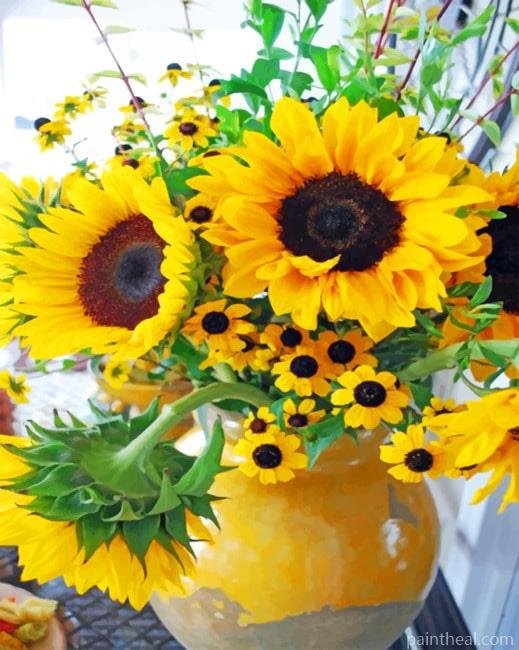 Aesthetic Sunflowers Plants Painting By Numbers Kits