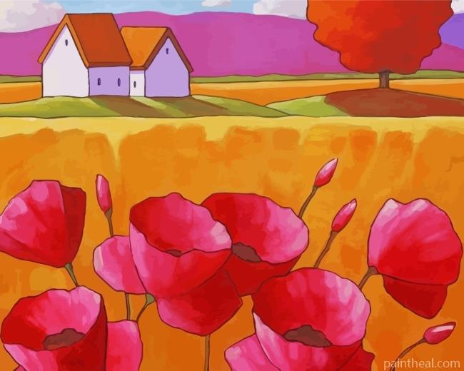 Pink Poppies Painting By Numbers Kits