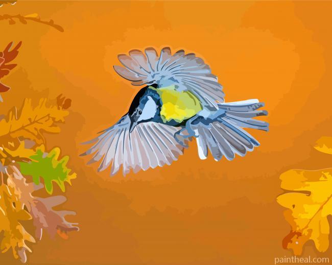 Flying Parus Bird Painting By Numbers Kits