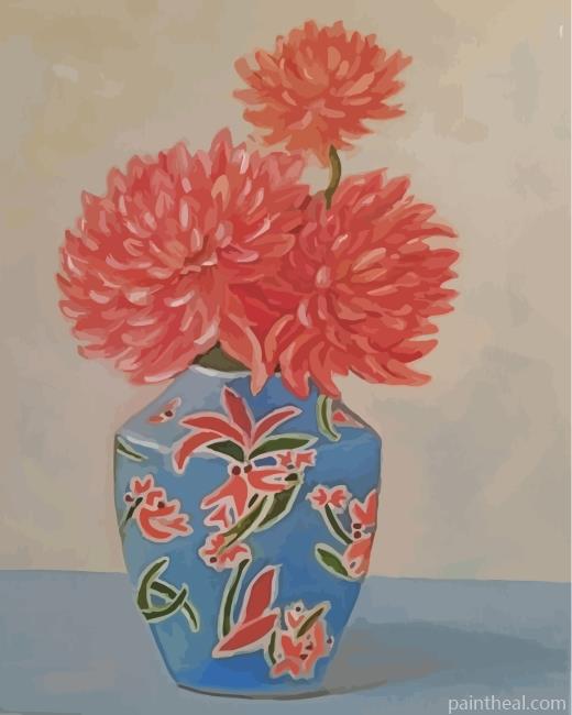 Chrysanthemum In Vase Painting By Numbers Kits