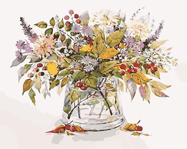 Flower Bouquet Acrylic Flowers Painting By Numbers Kits