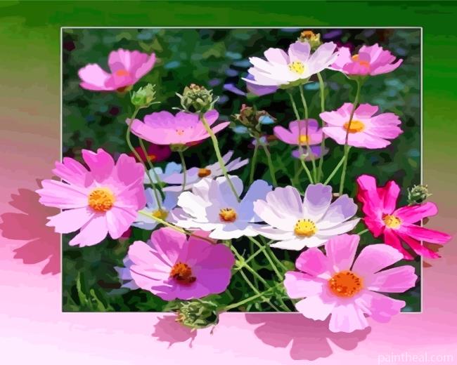 Pink Flowers Painting By Numbers Kits