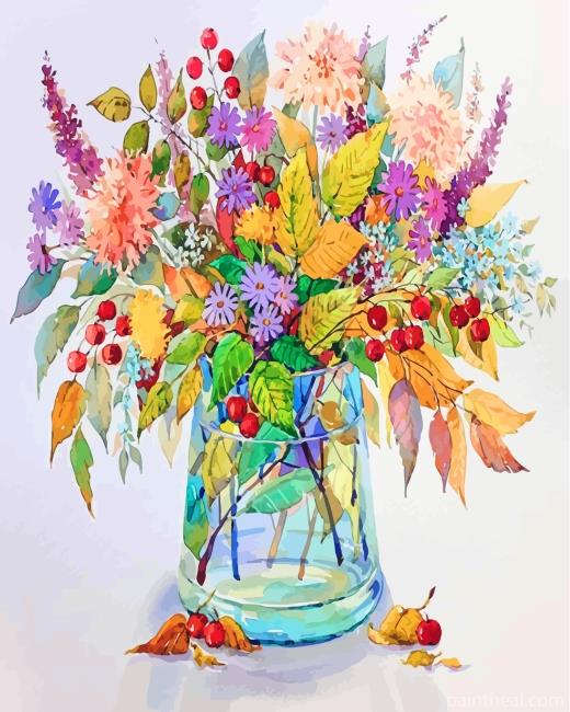Flowering Plants Vase Painting By Numbers Kits