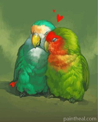 Parrot Birds In Love Painting By Numbers Kits