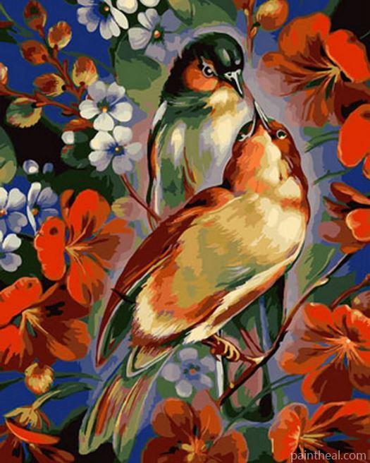 Bird Twins Painting By Numbers Kits