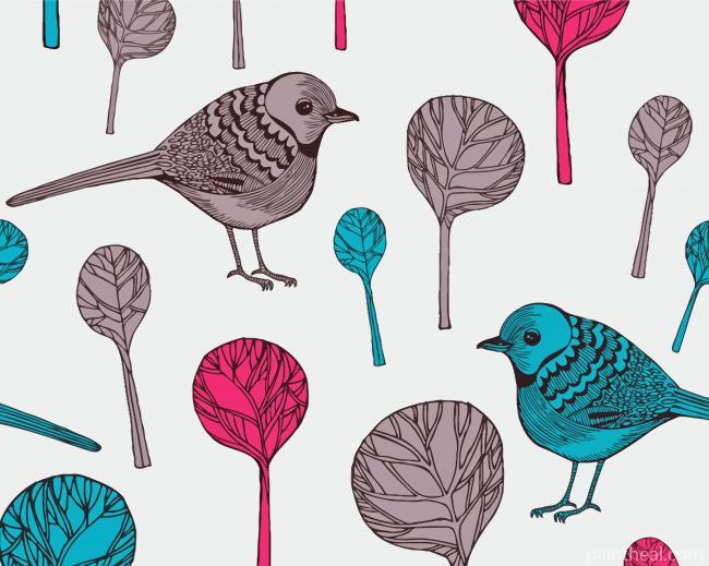 Retro Birds Painting By Numbers Kits
