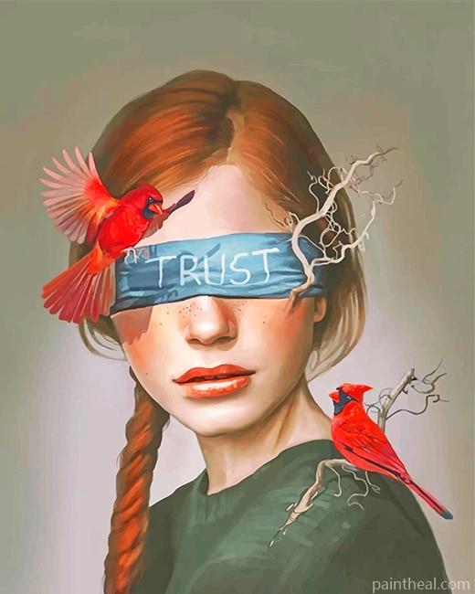Birds Girl Art Painting By Numbers Kits