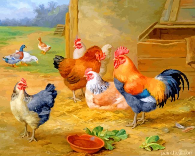 Edgar Hunt King Of The Roost Painting By Numbers Kits