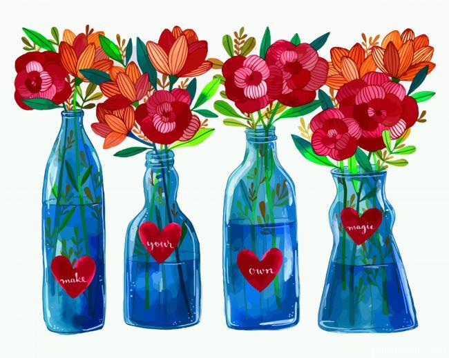 Aesthetic Flowers In Glass Painting By Numbers Kits