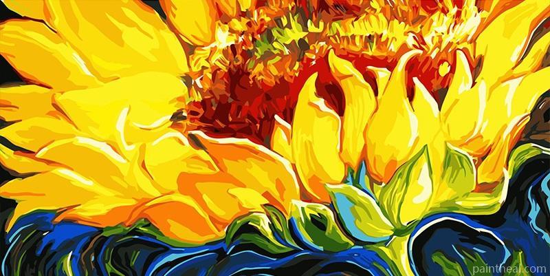 Large Sunflower Flowers Painting By Numbers Kits