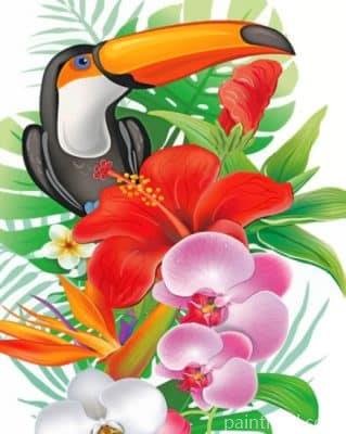 Toco Toucan And Flowers Painting By Numbers Kits