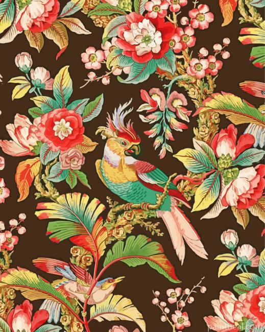 Antique French Chinoiserie Bird Painting By Numbers Kits