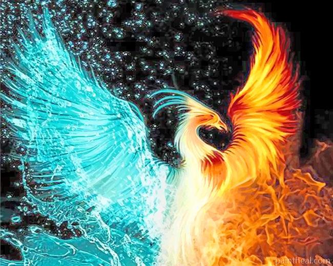 Fire And Water Phoenix Painting By Numbers Kits