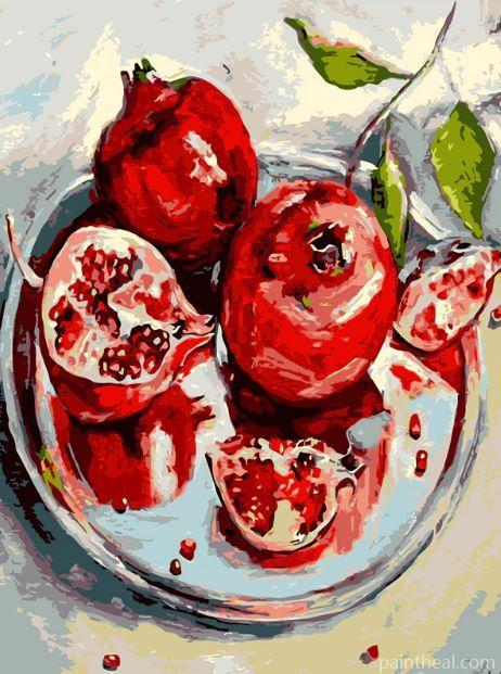Pomegranate Fruit Painting By Numbers Kits