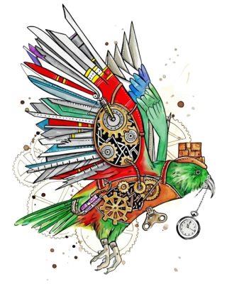 Steampunk Bird Painting By Numbers Kits