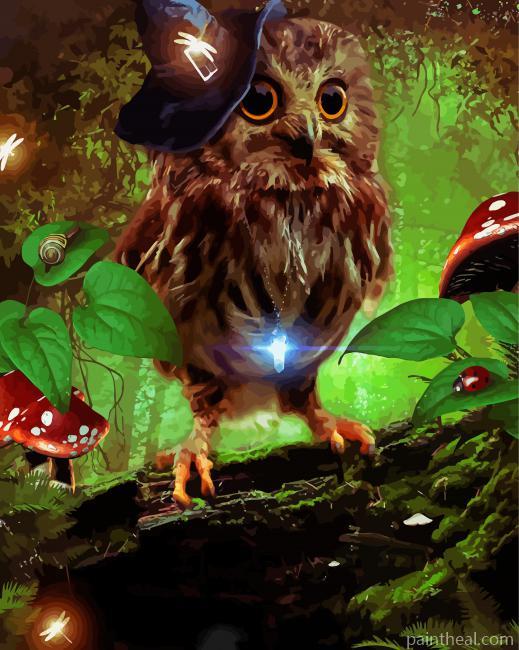 Witch Owl Bird Painting By Numbers Kits