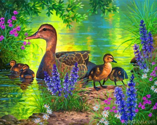 Geese Family Painting By Numbers Kits