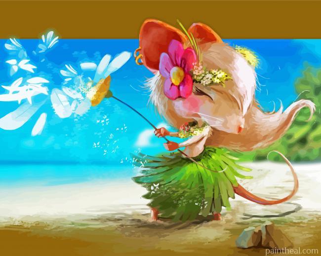 Hawaiian Dancer With Flower Painting By Numbers Kits