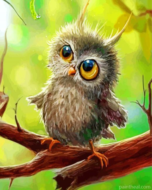 Cute Baby Owl Painting By Numbers Kits