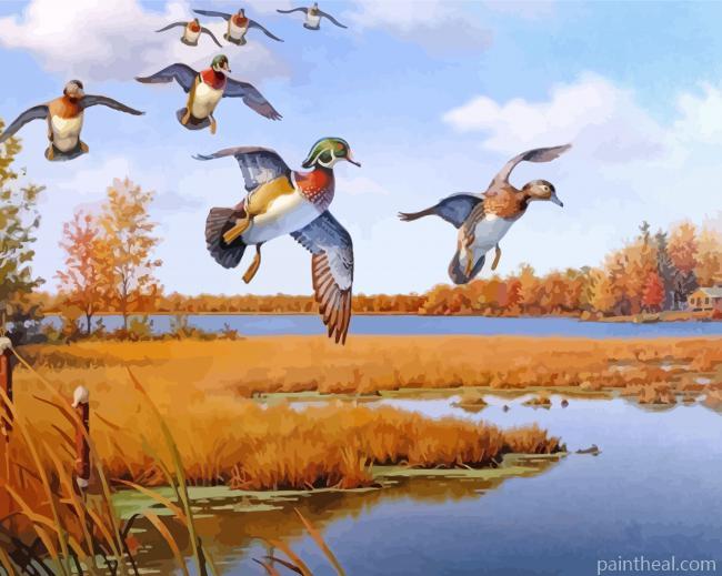 Aesthetic Waterfowl Painting By Numbers Kits