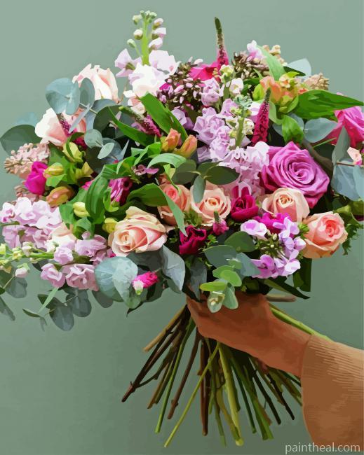 Brunch Of Colorful Flowers Painting By Numbers Kits