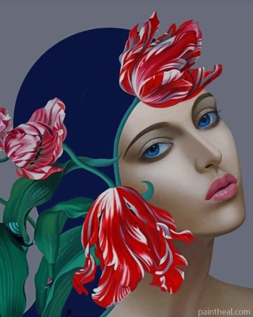 Woman And Flowers NEW Painting By Numbers Kits