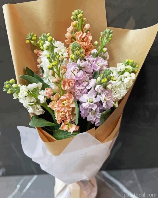 Stock Flowers Bouquet Painting By Numbers Kits