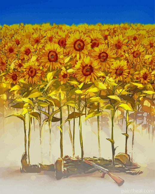 Sunflowers Ukrainian Art Painting By Numbers Kits