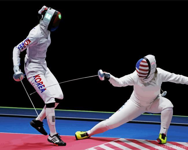 Aesthetic Fencing Painting By Numbers Kits