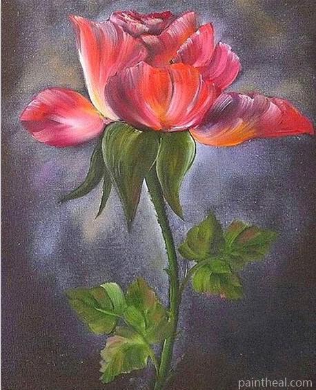 Red Rose Thorn Flowers Painting By Numbers Kits