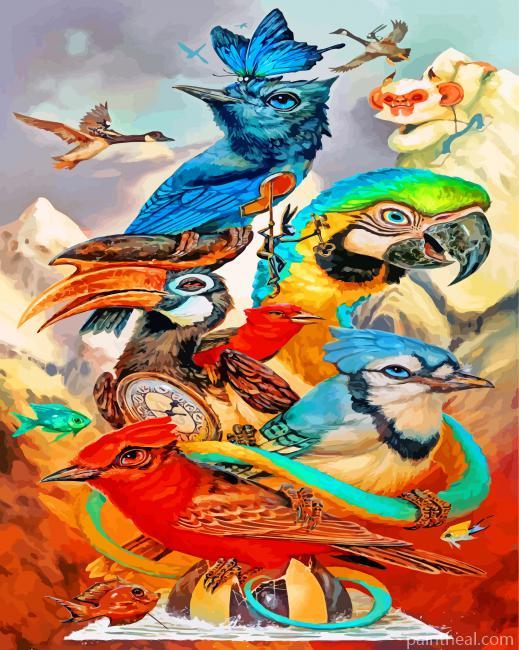 Birds Art Painting By Numbers Kits