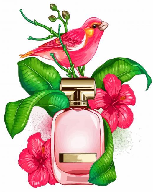 Pink Bird And Perfume Painting By Numbers Kits