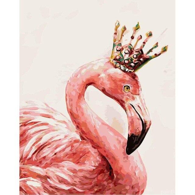 Pink Flamingo Queen Painting By Numbers Kits