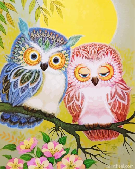 Owl Couple Art Painting By Numbers Kits