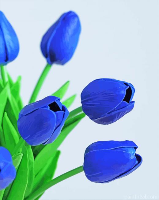 Blue Tulips Home Decor Painting By Numbers Kits