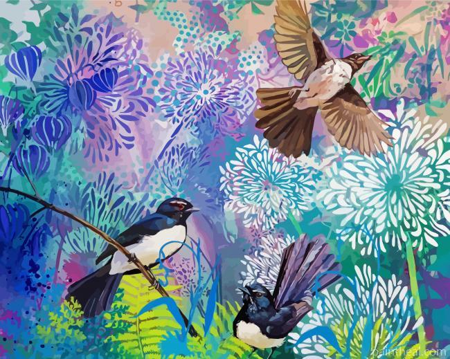 Willie Wagtail Birds Painting By Numbers Kits