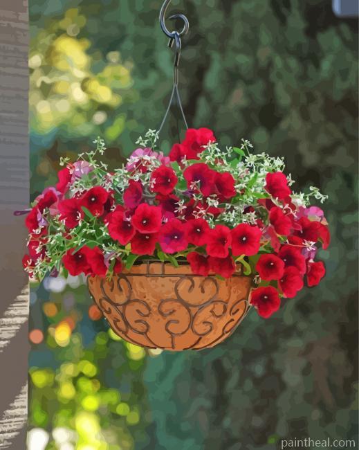 Petunias Beautiful Hanging Flowers Painting By Numbers Kits