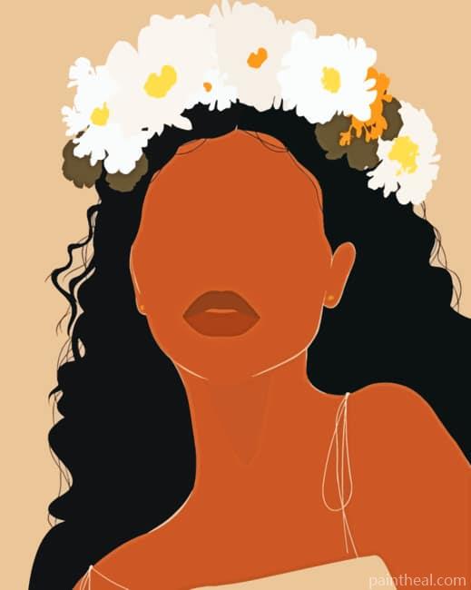 Flowers Black Girl NEW Painting By Numbers Kits