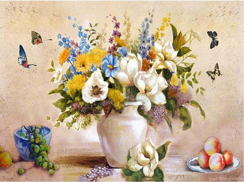 Abstract Flowers Home Design DIY Painting By Numbers Kits