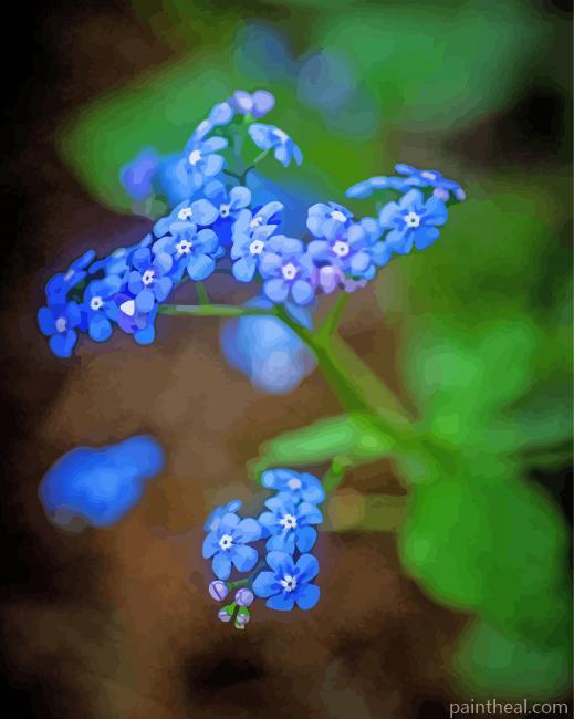 Aesthetic Blue Wildflowers Painting By Numbers Kits