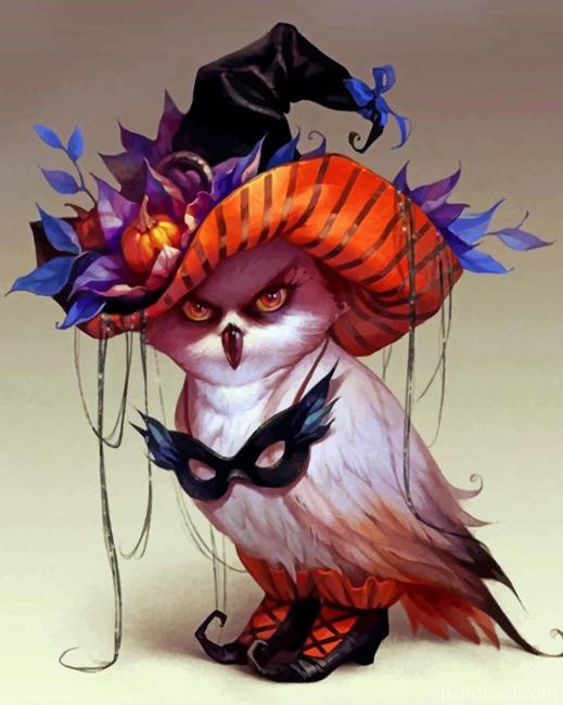 Halloween Witch Owl Painting By Numbers Kits