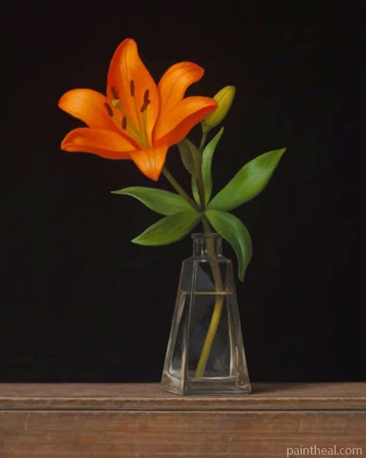 Orange Flower In A Glass Vase NEW Painting By Numbers Kits
