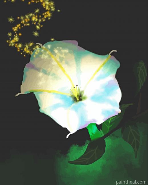 Moon Flower Sparkle Painting By Numbers Kits
