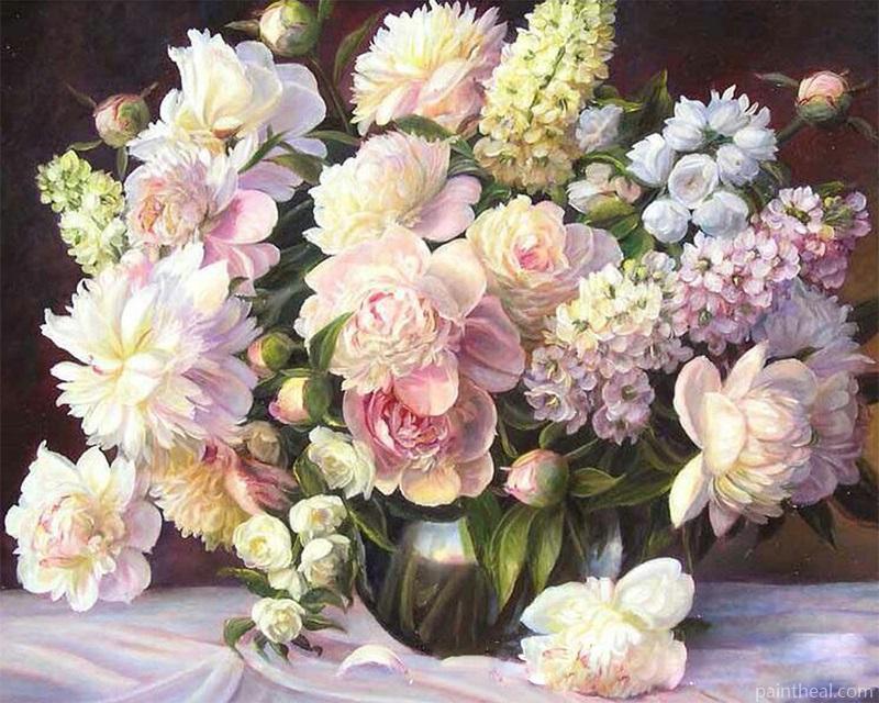 Spring Blossom Flowers Vase Painting By Numbers Kits